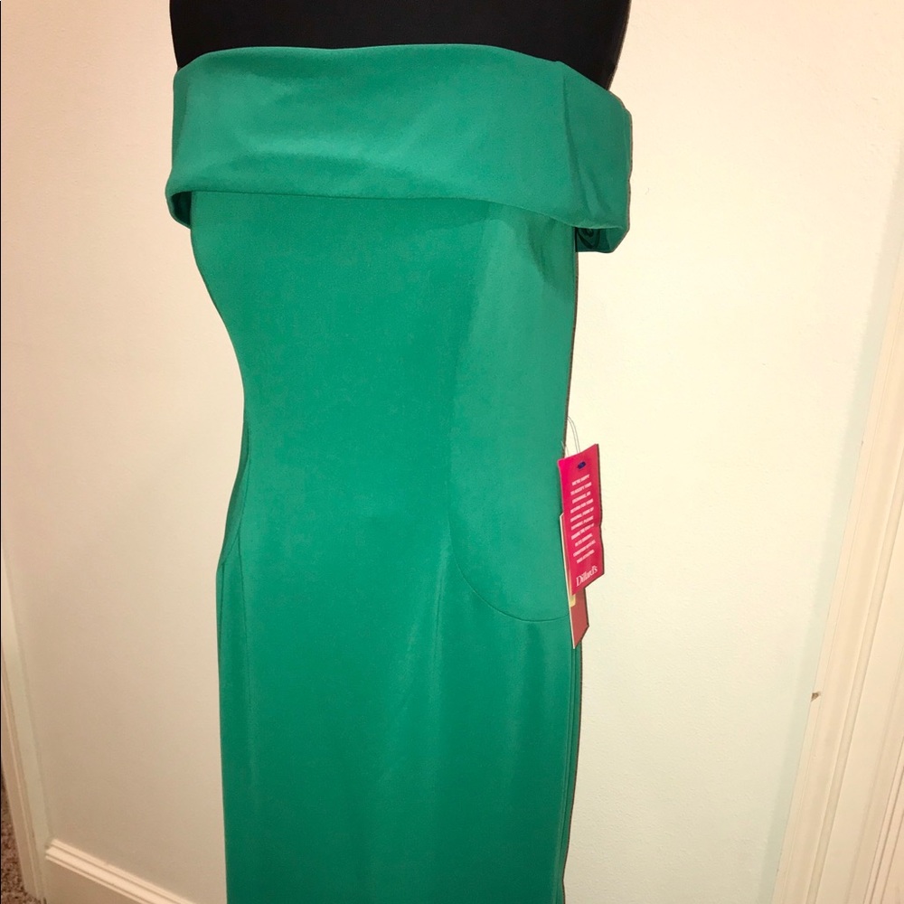 carmen marc valvo green dress Carmen Marc Valvo Infusion Mikado Strappy